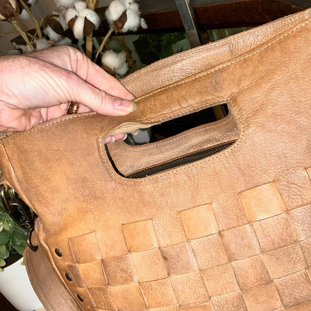 Bed Stu Orchid Leather Satchel Handbag Crossbody Bag Taupe Driftwood MSRP $280 - Picture 13 of 14
